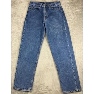 WearGuard Flannel Lined Jeans Mens 34x34 (33x34) Blue Denim Work Pants Plaid